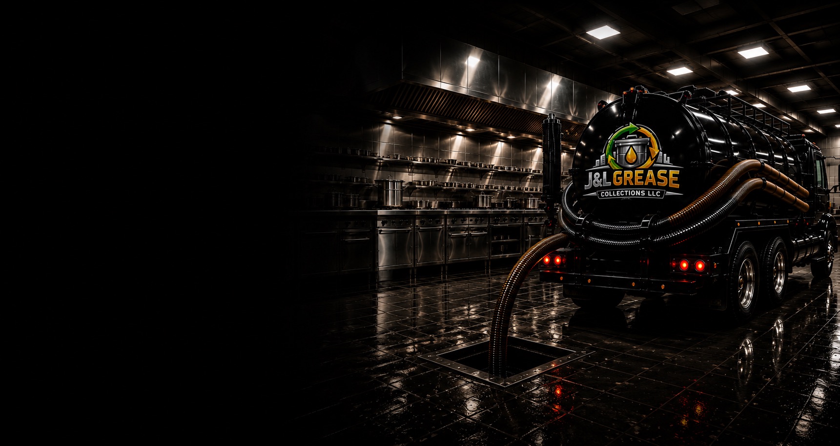 J&L Grease truck in commercial kitchen