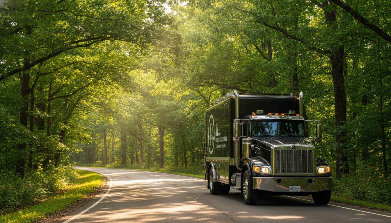 J&L Grease service truck on green road